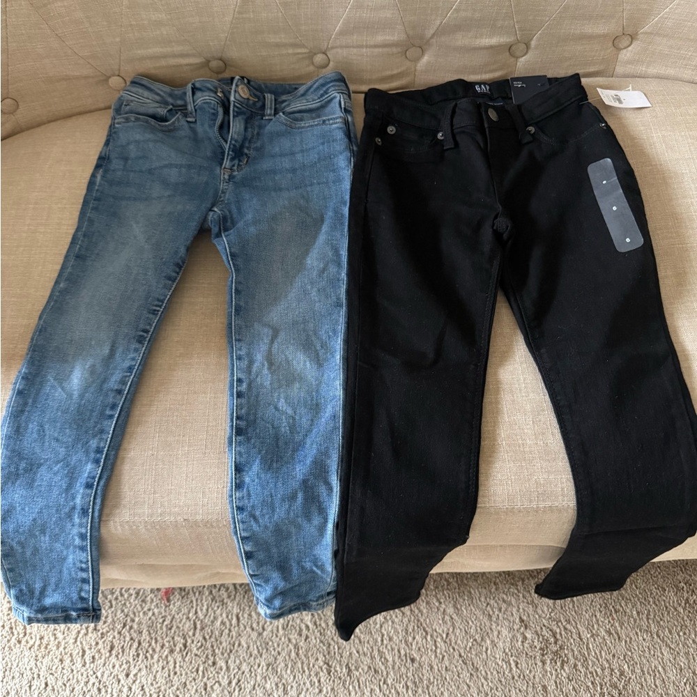 Girls GAP Black High-Rise Skinny Jeans